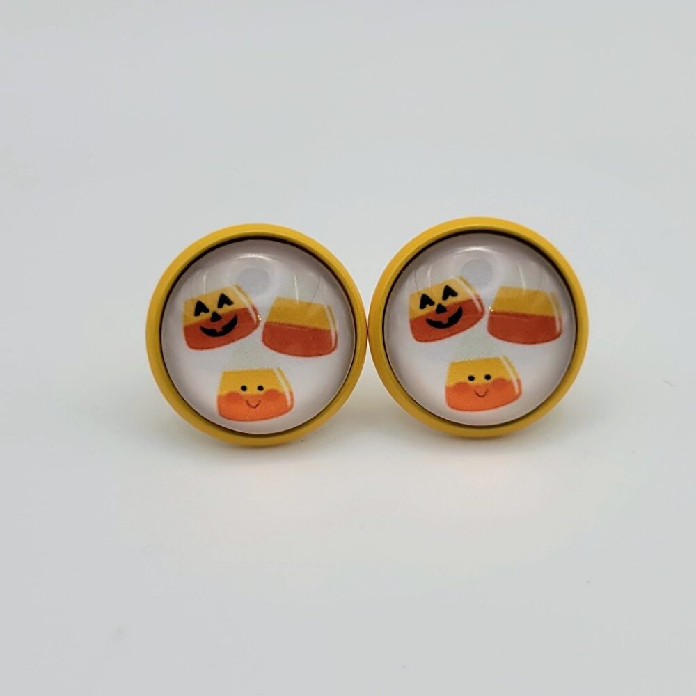 Halloween Candy Corn Stud Earrings